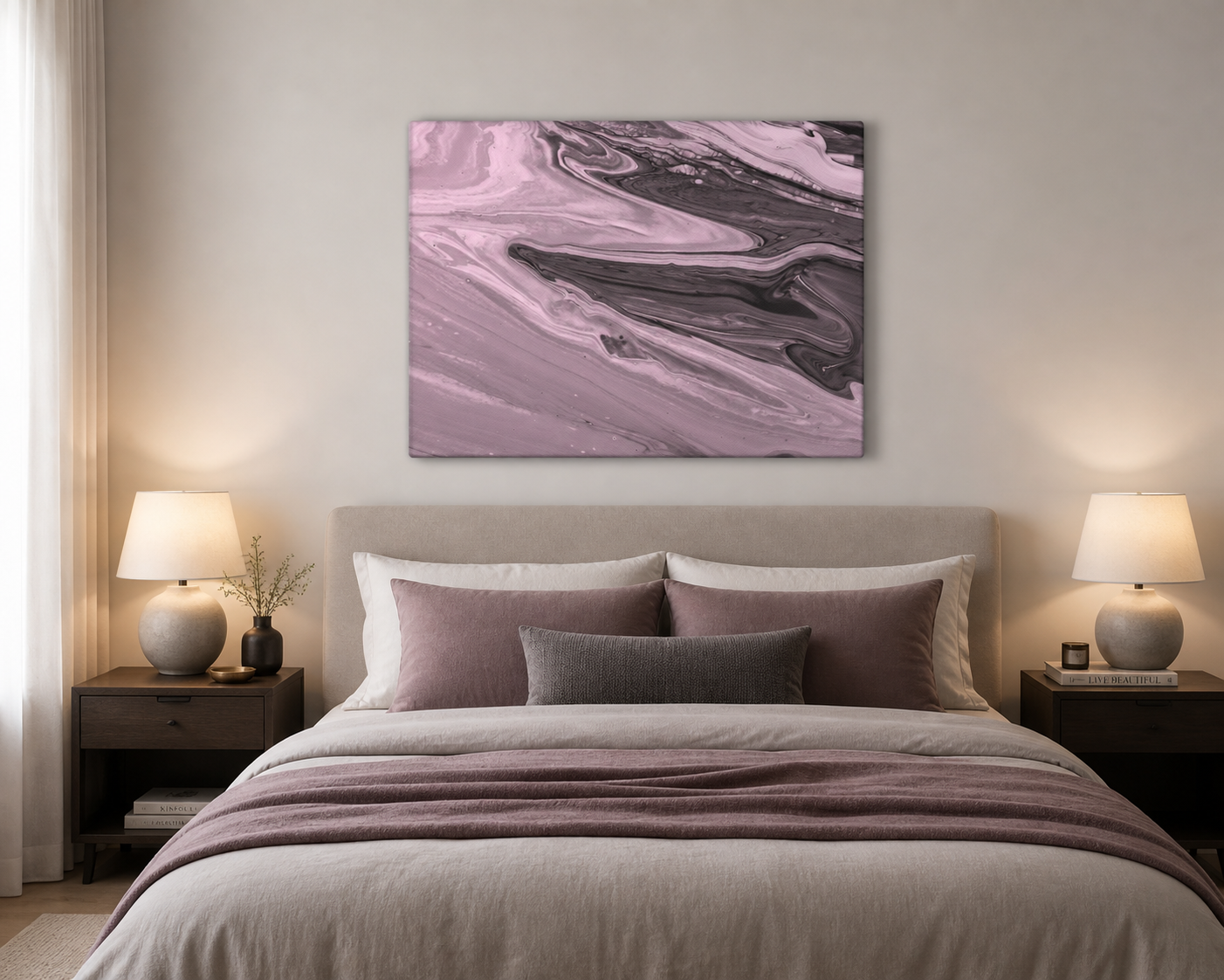 canvas in bedroom
